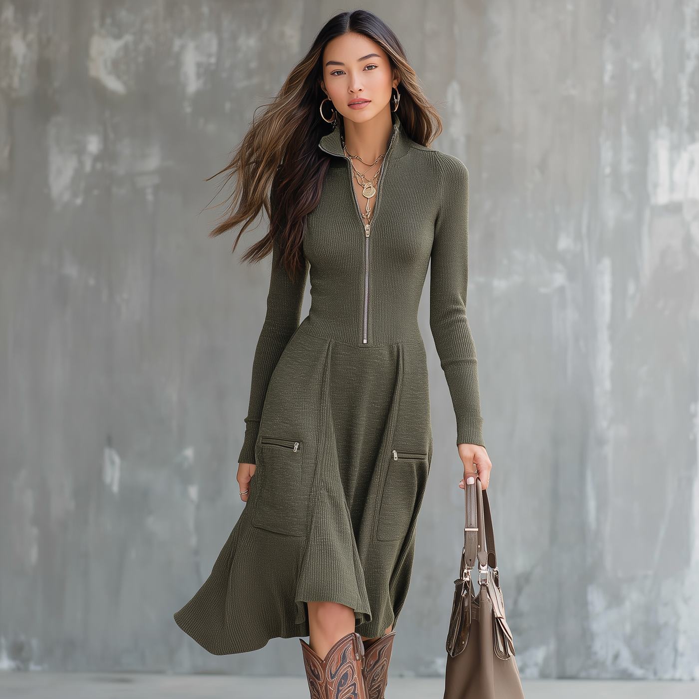 Zara | Vintage Knit Midi Dress