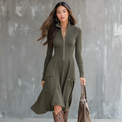 Zara | Vintage Knit Midi Dress