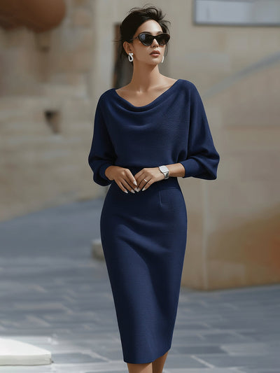 Lyra | Chic Draped Midi Dress
