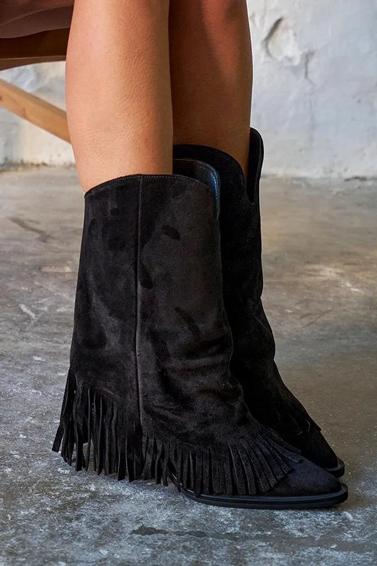 Sable | Suede Fringed Ankle Boots