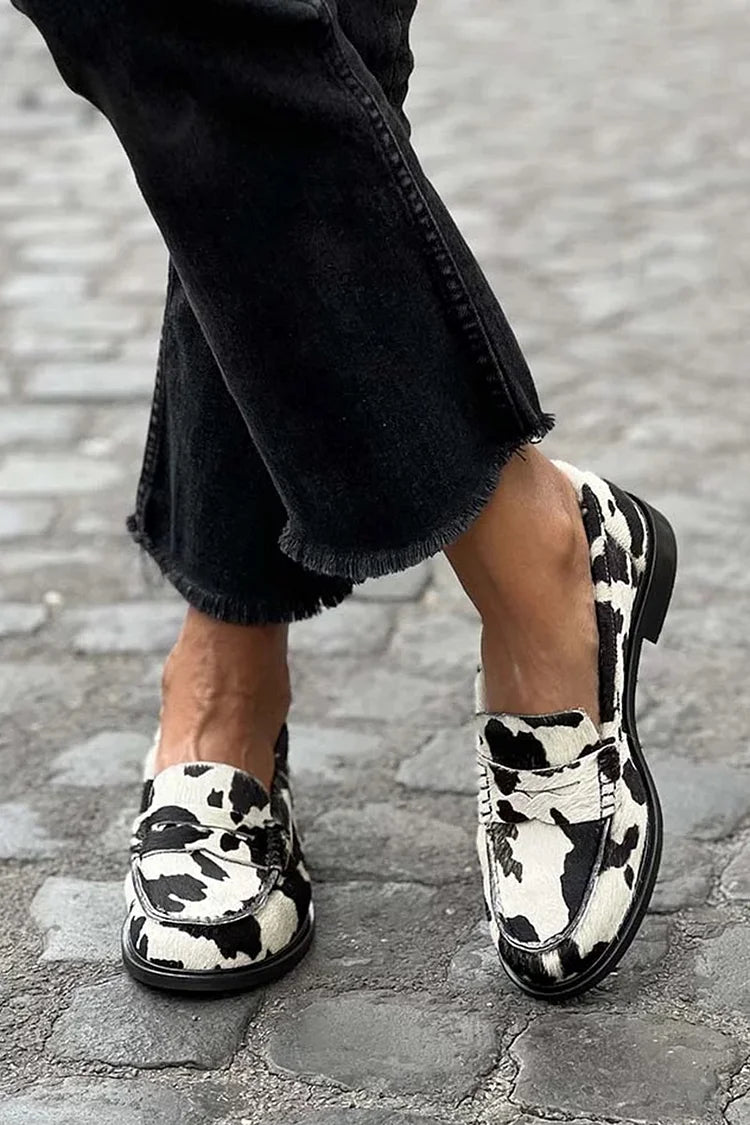 Moocha | Chic Cow-Print Loafers