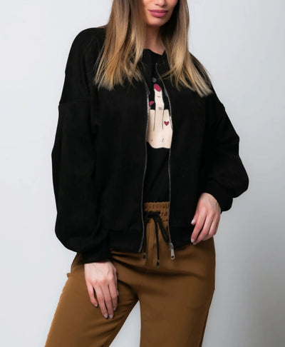 Zara | Chic Suede Bomber Jacket