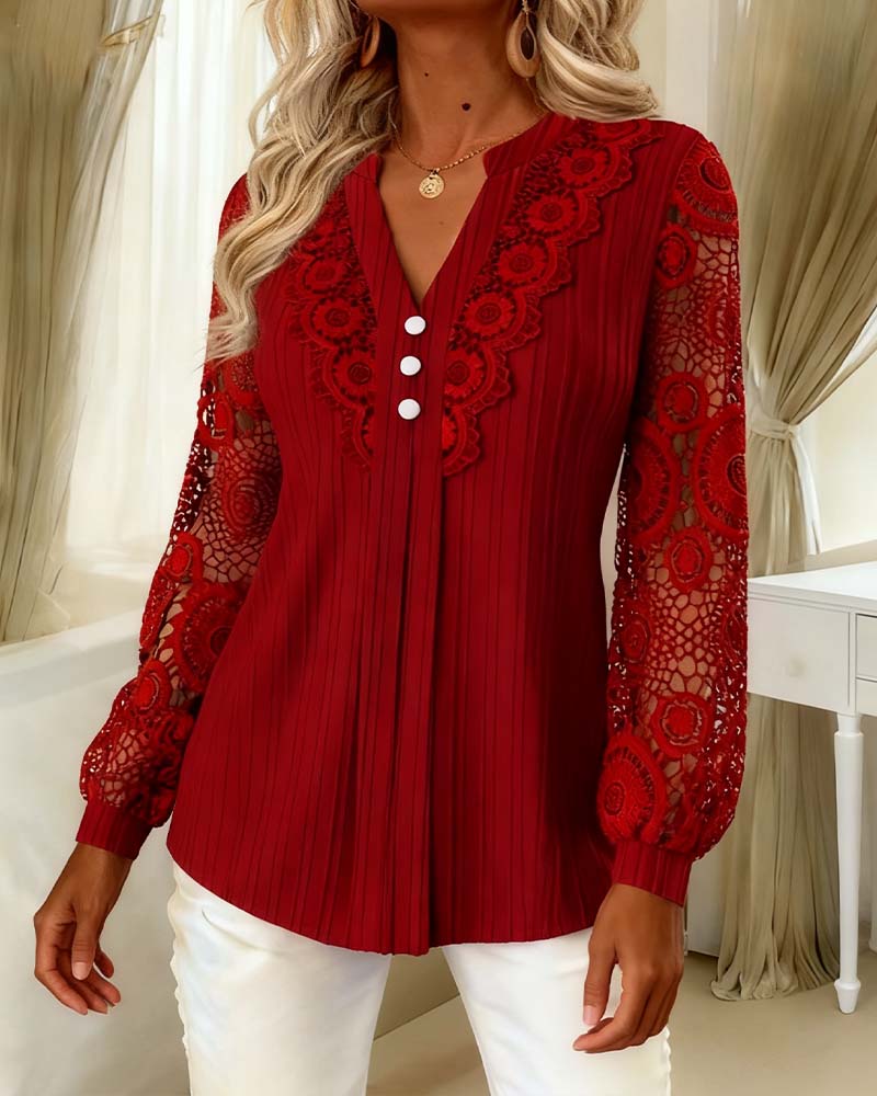 Lacee | Chic V-Neck Blouse