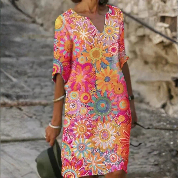 Flora | Bright Midi Dress