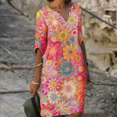 Flora | Bright Midi Dress