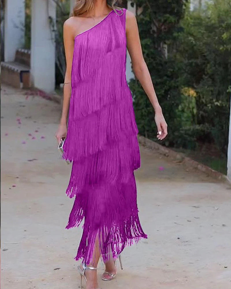 Sable | Chic Fringe Maxi Dress