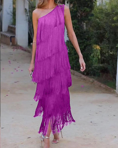 Sable | Chic Fringe Maxi Dress
