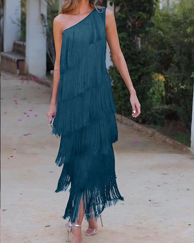 Sable | Chic Fringe Maxi Dress