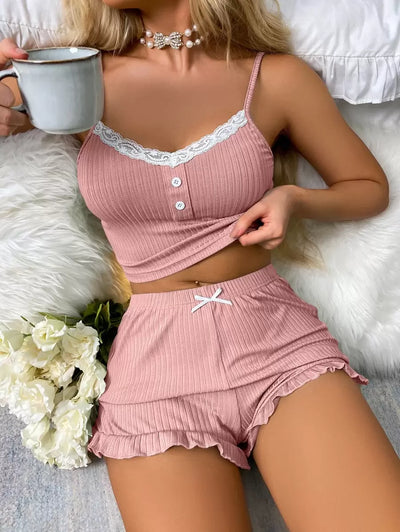 Luxe | Ruffled Lace Pyjama Set