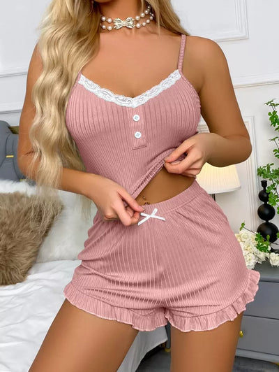 Luxe | Ruffled Lace Pyjama Set