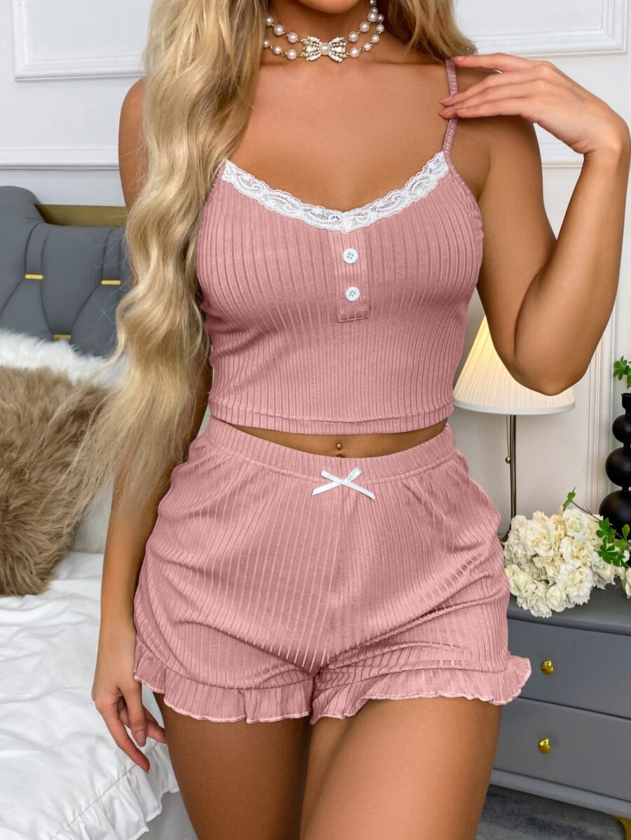 Luxe | Ruffled Lace Pyjama Set