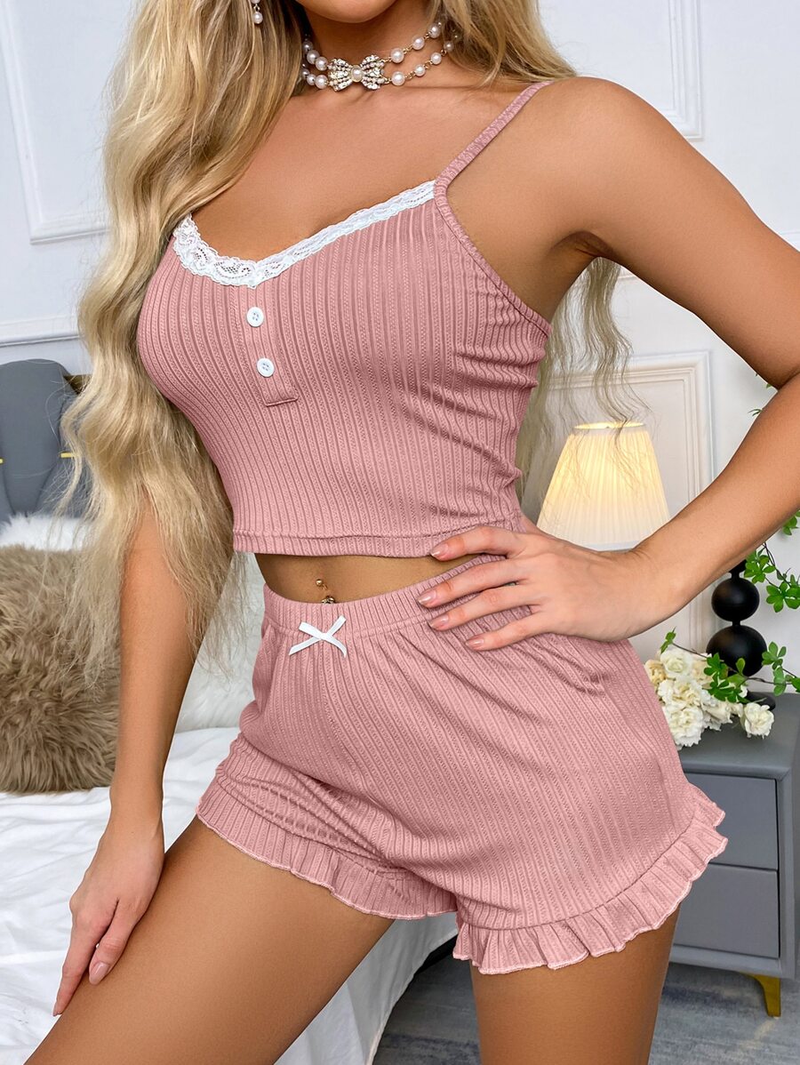 Luxe | Ruffled Lace Pyjama Set