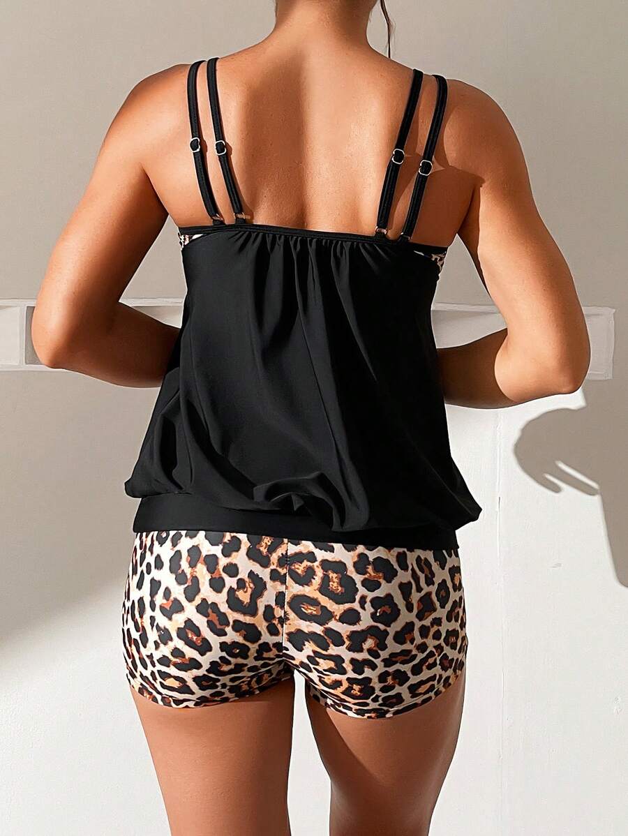 LuxeWave | Leopard Print Tankini Set