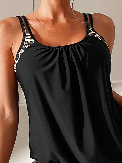 LuxeWave | Leopard Print Tankini Set