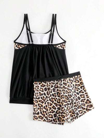 LuxeWave | Leopard Print Tankini Set