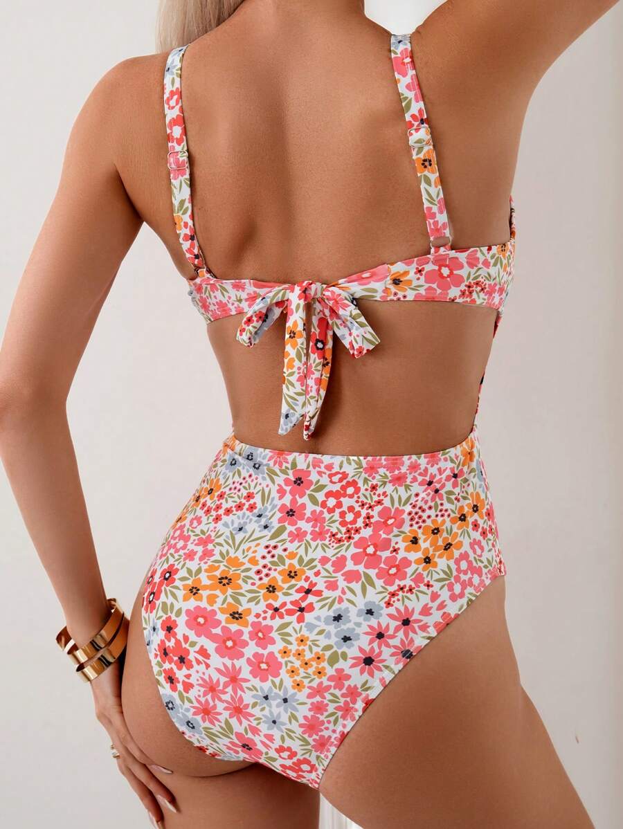 Mira | Floral Square Neck Swimsuit