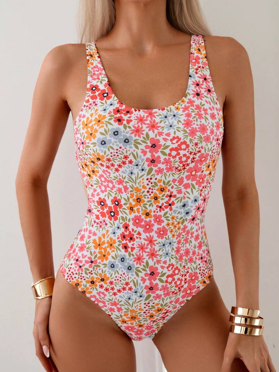 Mira | Floral Square Neck Swimsuit