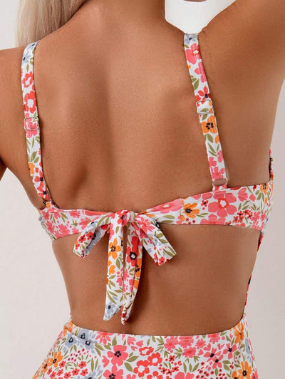 Mira | Floral Square Neck Swimsuit