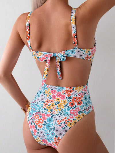Mira | Floral Square Neck Swimsuit