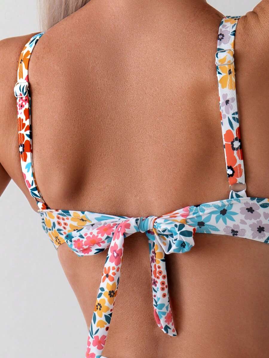 Mira | Floral Square Neck Swimsuit