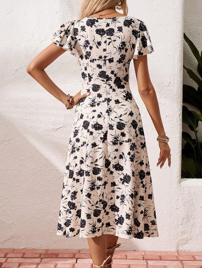 Fleur | Floral Ruffle Sleeve Dress