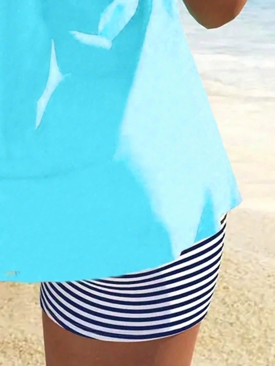 AquaLuxe | Chic Striped Tankini Set