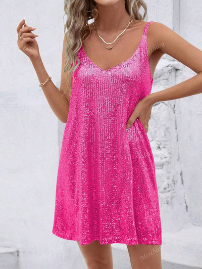 Luxe | Sequin V-Neck Cocktail Dress