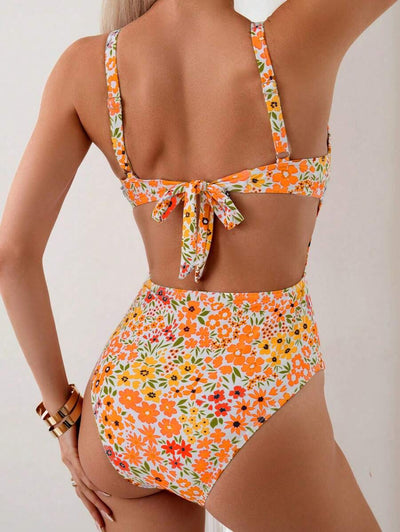 Mira | Floral Square Neck Swimsuit