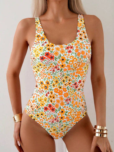 Mira | Floral Square Neck Swimsuit