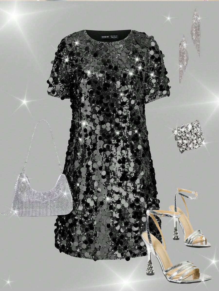 LuxeBelle | Shimmering Cocktail Dress