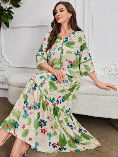 Flora | Floral Print Ruffle Dress