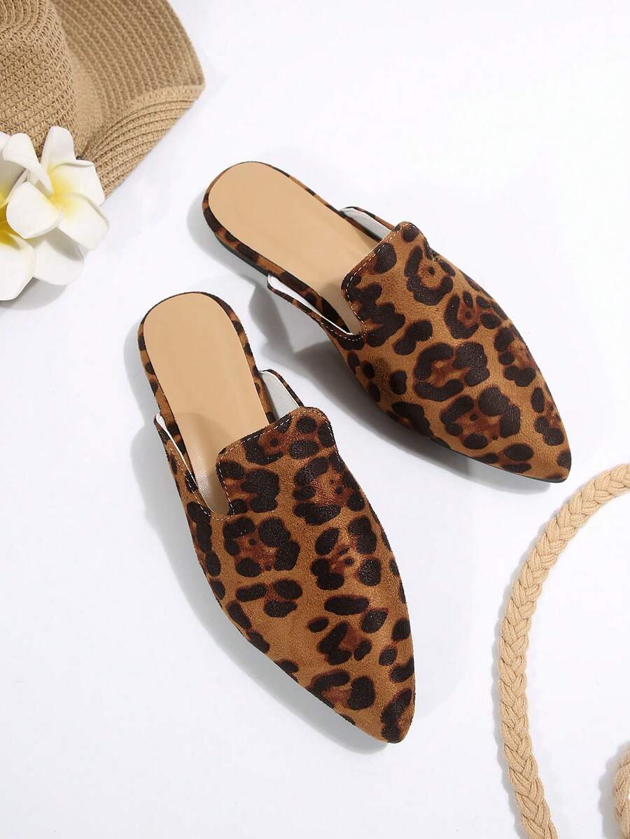 Feline | Chic Leopard Print Mules