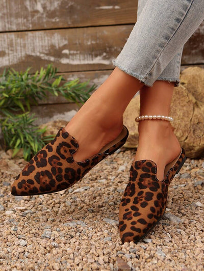 Feline | Chic Leopard Print Mules