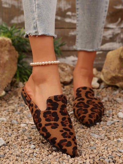 Feline | Chic Leopard Print Mules