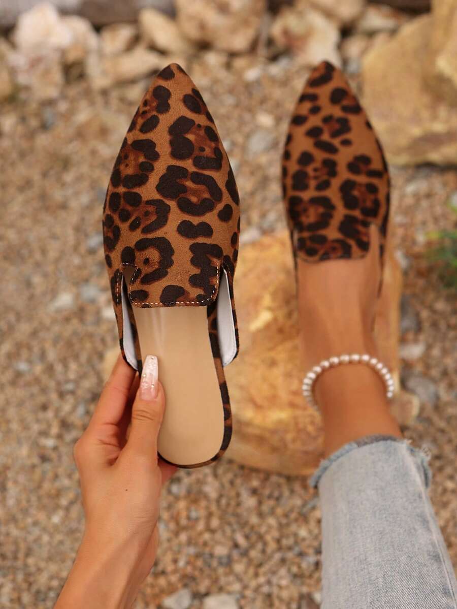 Feline | Chic Leopard Print Mules