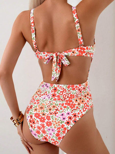 Mira | Floral Square Neck Swimsuit