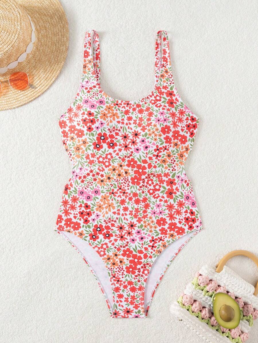 Mira | Floral Square Neck Swimsuit