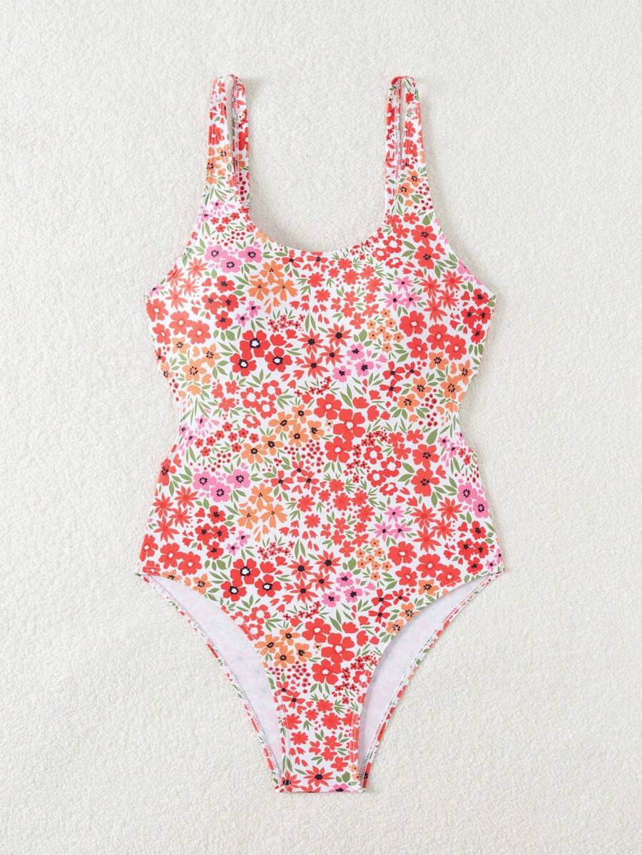Mira | Floral Square Neck Swimsuit