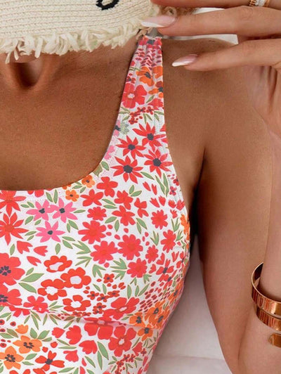 Mira | Floral Square Neck Swimsuit