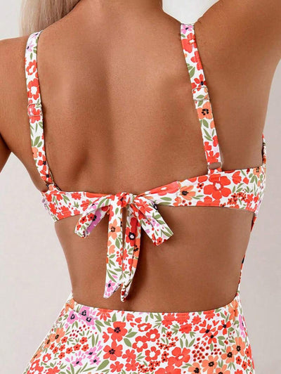 Mira | Floral Square Neck Swimsuit