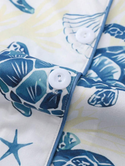 Coral | Ocean Turtle Pajama Set