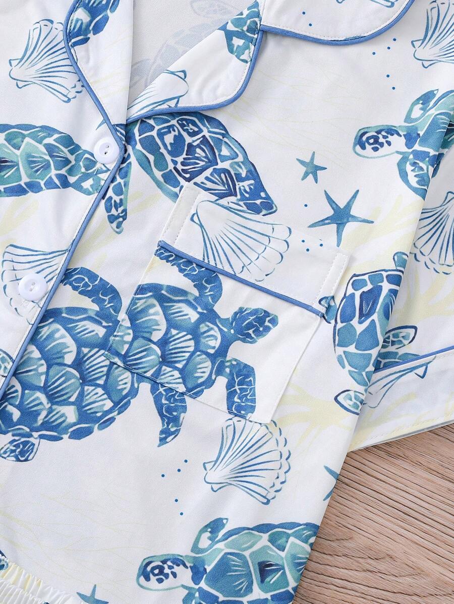 Coral | Ocean Turtle Pajama Set