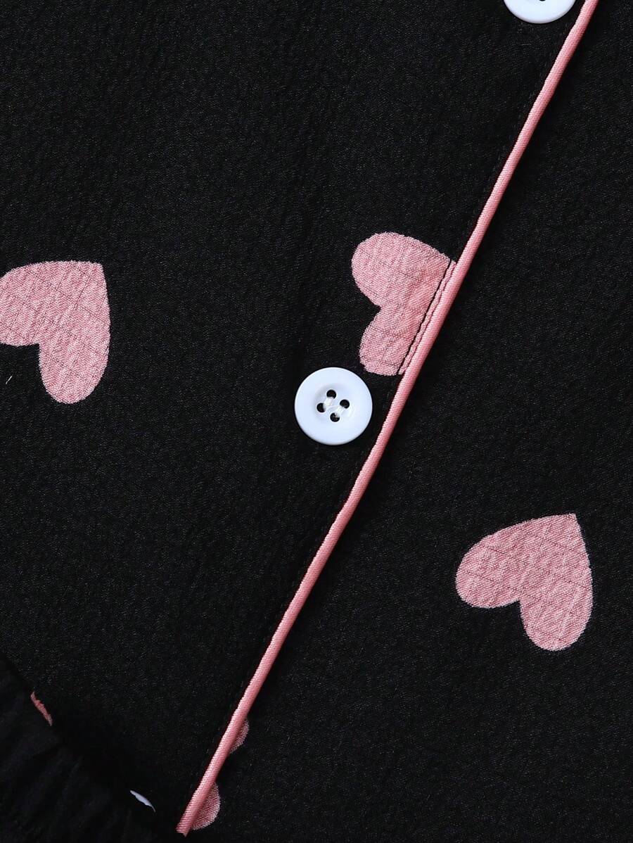 Luna | Heart Print Pyjama Set