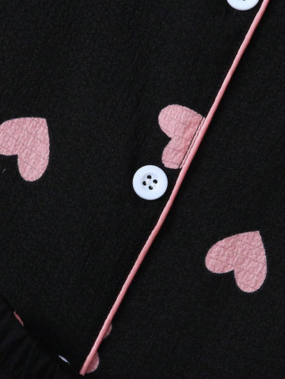 Luna | Heart Print Pyjama Set