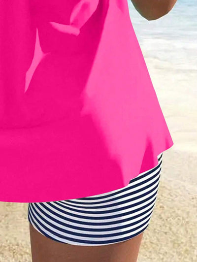 AquaLuxe | Chic Striped Tankini Set