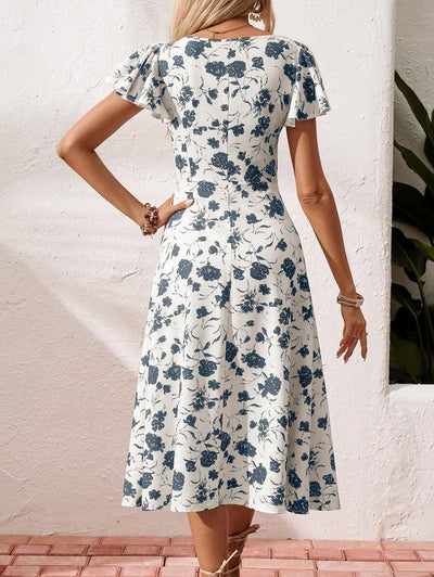 Fleur | Floral Ruffle Sleeve Dress