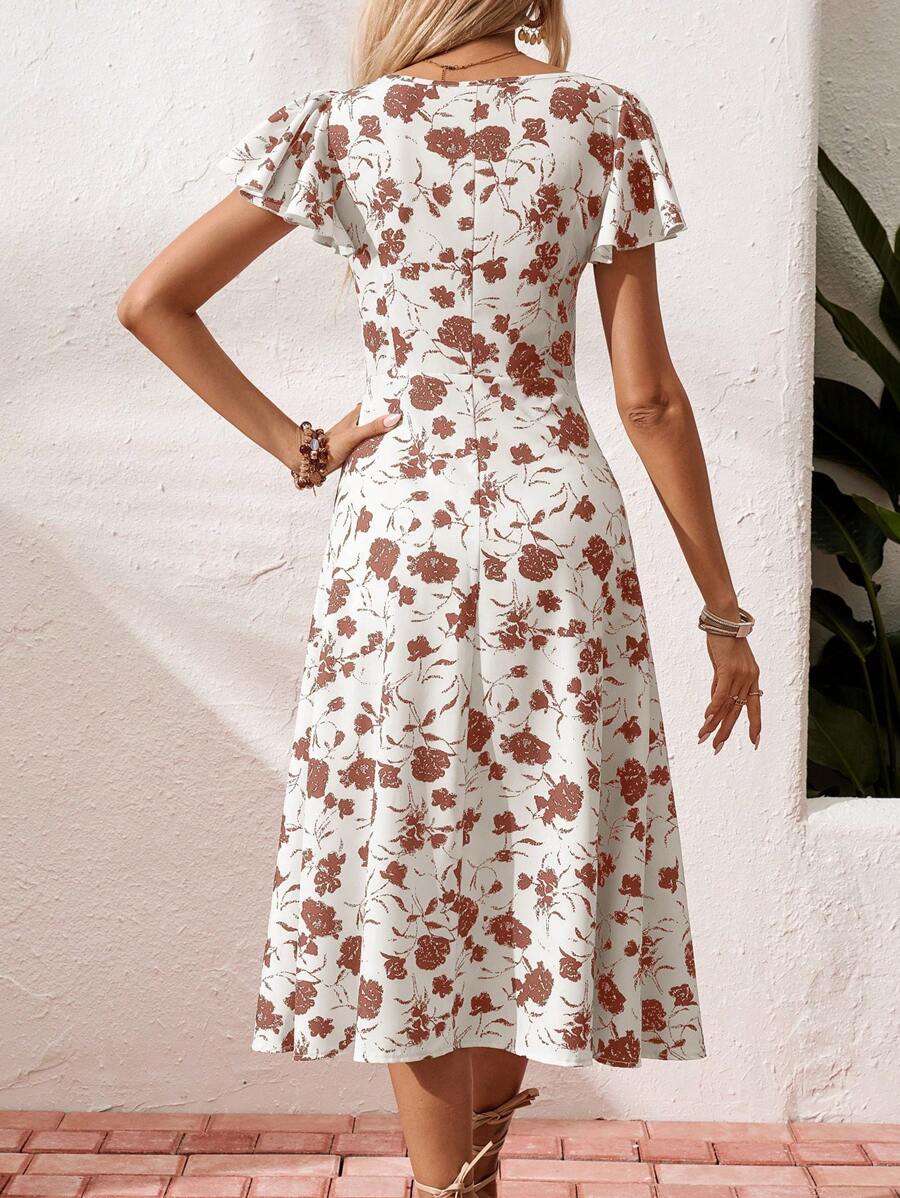 Fleur | Floral Ruffle Sleeve Dress