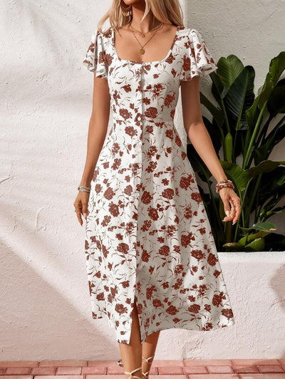 Fleur | Floral Ruffle Sleeve Dress