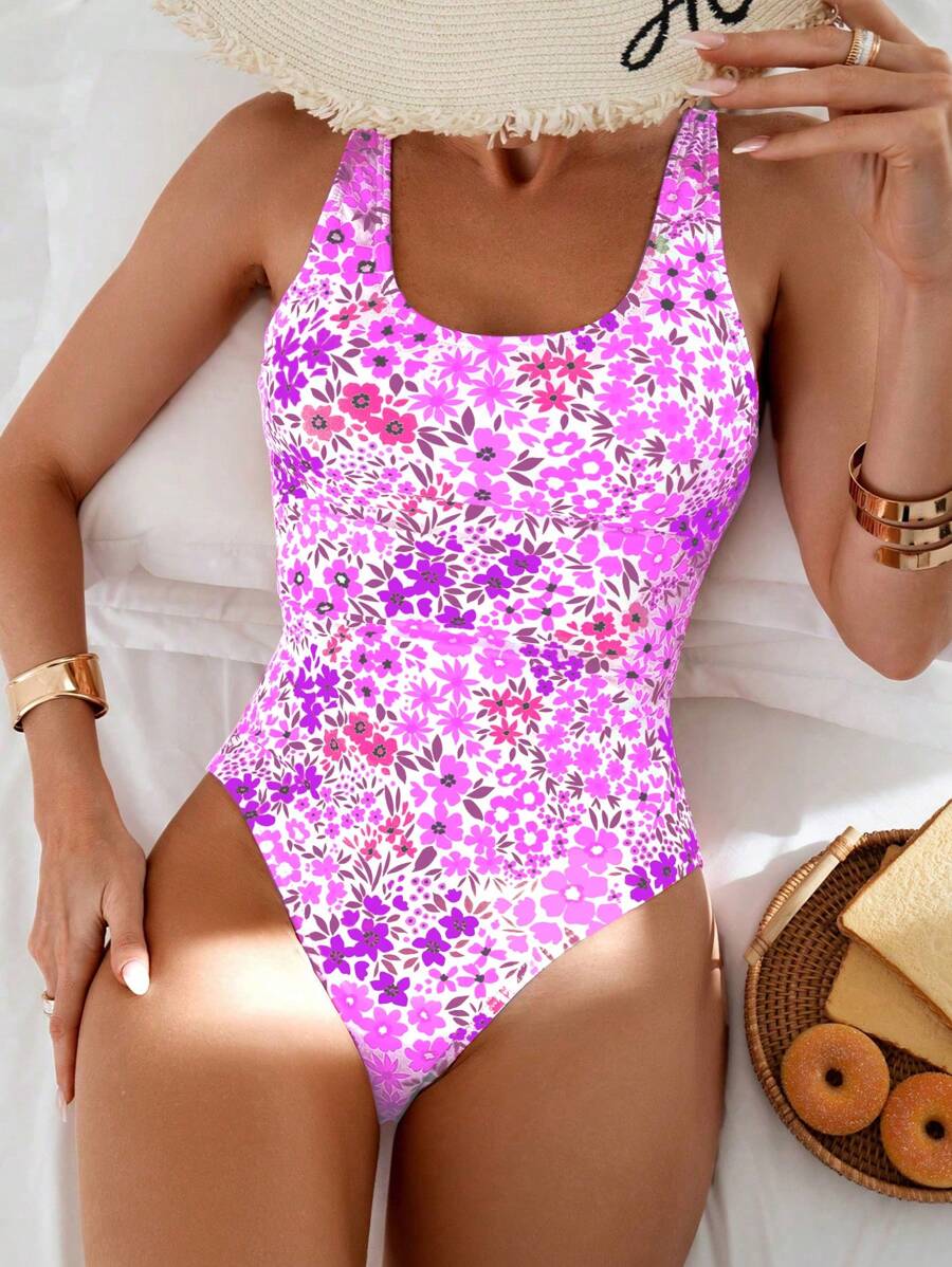 Mira | Floral Square Neck Swimsuit