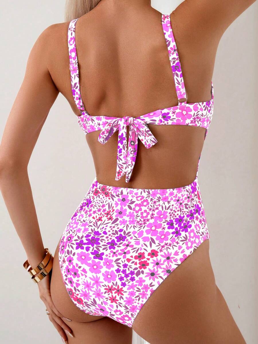 Mira | Floral Square Neck Swimsuit